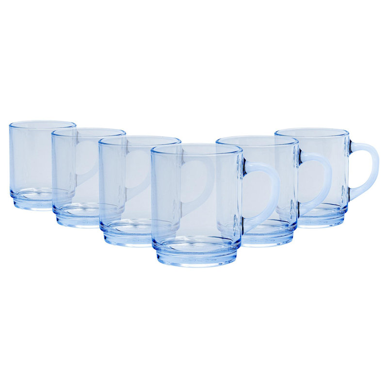 Duralex Versailles Glass Coffee Mugs - 260ml - Marine, Blue