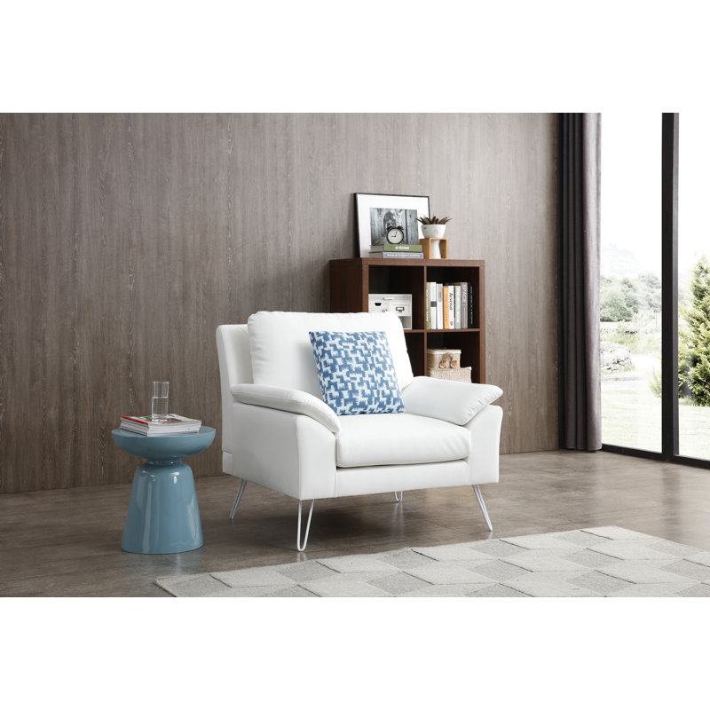 Fauteuil et demi Lorenco, Blanc