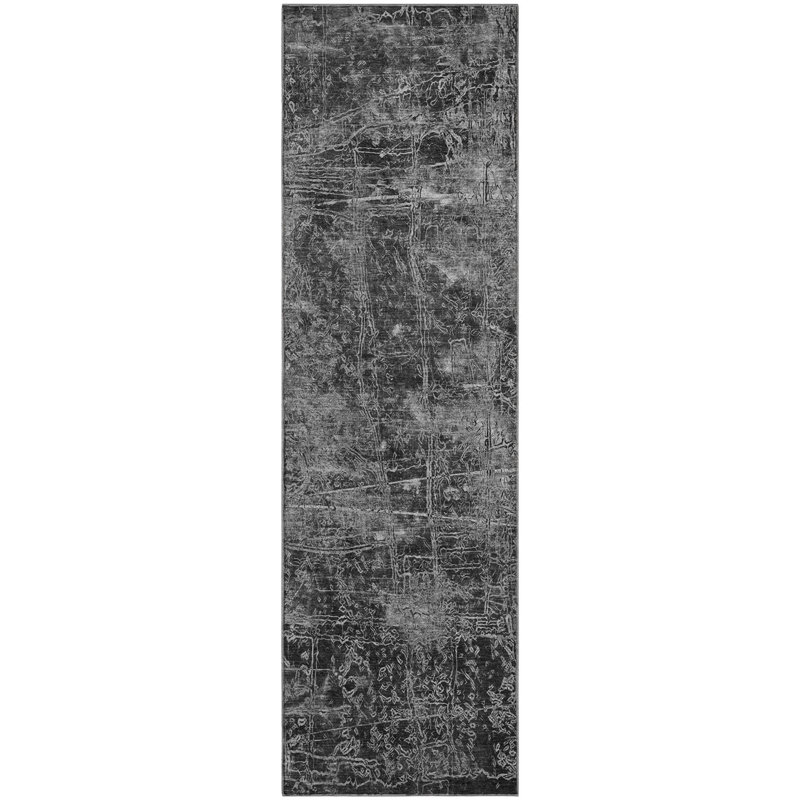 Premium Machine Washable Cerrito AMF559 Gray Rug, Runner 2'3" x 7'6"
