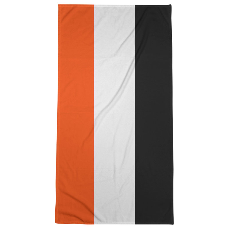 Lightweight Bath Towel, Orange/White/Black, Microfiber