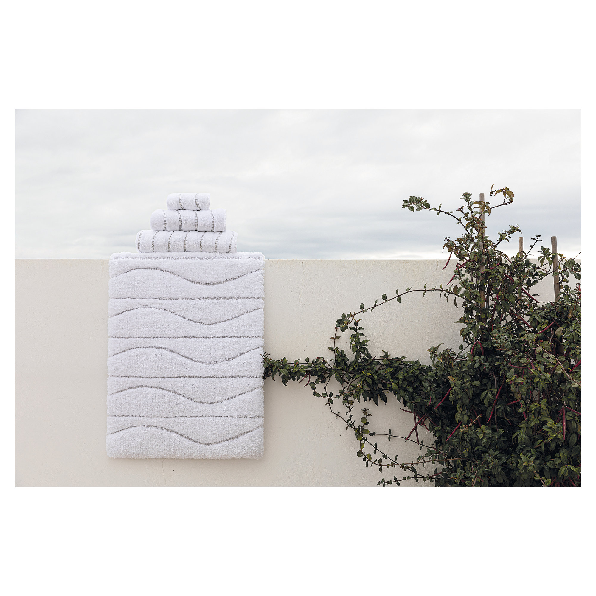 Opera Cotton Blend Non-Slip Bath Rug, 24" W x 39" L, White