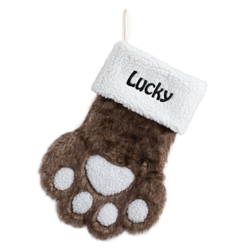 Chaussette de Noël en sherpa ivoire, Oui