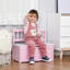 Banc de rangement pour tout-petits avec grand intérieur de 27 L, siège de rangement pour enfants avec rangement pour meubles de salle de jeux pour tout-petits, meubles de chambre à coucher pour enfants, organisateur de jouets et bac de rangement rose