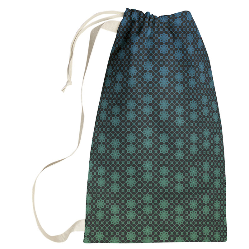 Sac à linge en treillis, Grand (H 76,5 po x l 29,5 po x 1,5 po), Vert et bleu