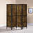 Antique Nutmeg And Black 4-Panel Folding Screen