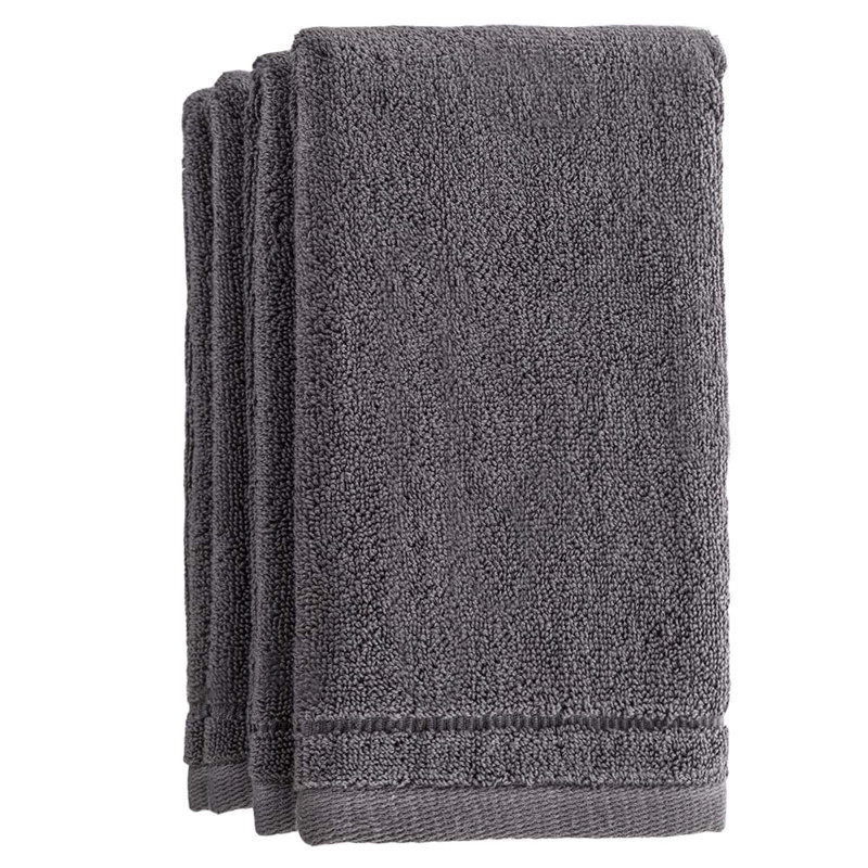 Cotton Fingertip Towels, Gray