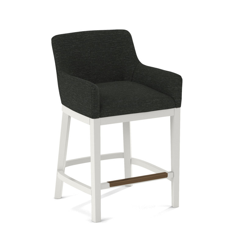 Upholstered Stool, White, 61597-75