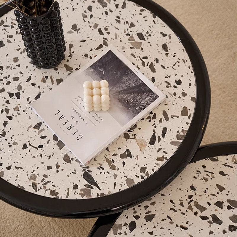 Minimalist Coffee Table with Terrazzo Top