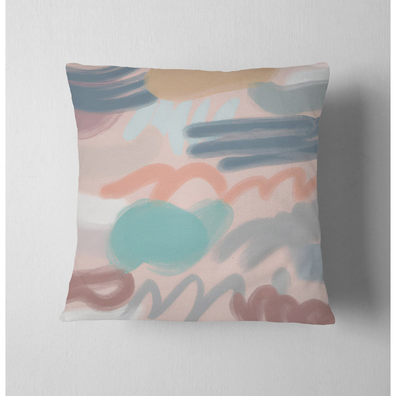 Throw Pillow With Insert, Pink Abstract 3, 20"H x 20"W