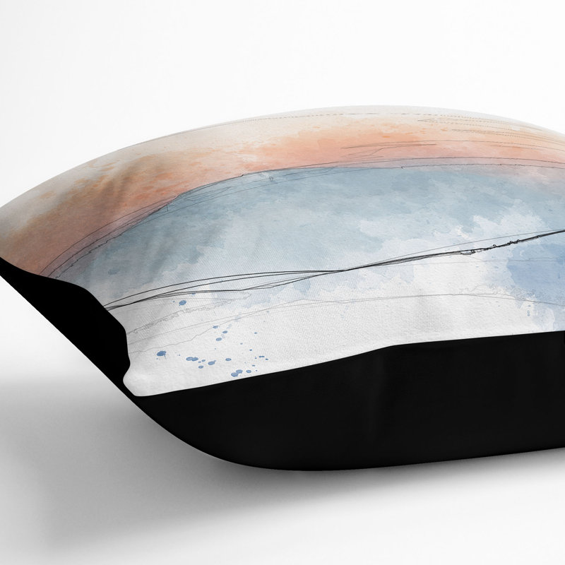 Sunrise over the Mountains Cushion with Filling, Black, 40cm H x 40cm W x 15cm D