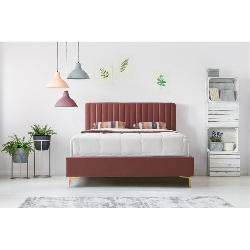 Upholstered Bed, Double (4'6), Blush
