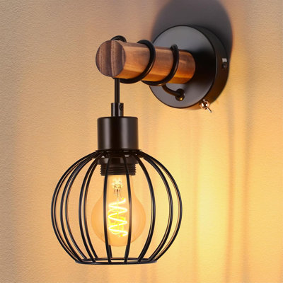 1-Light Black Armed Sconce