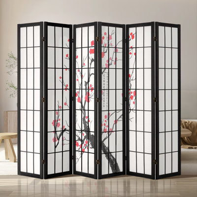 170 cm W x 1.9 cm H 6 - Panel Folding Room Divider