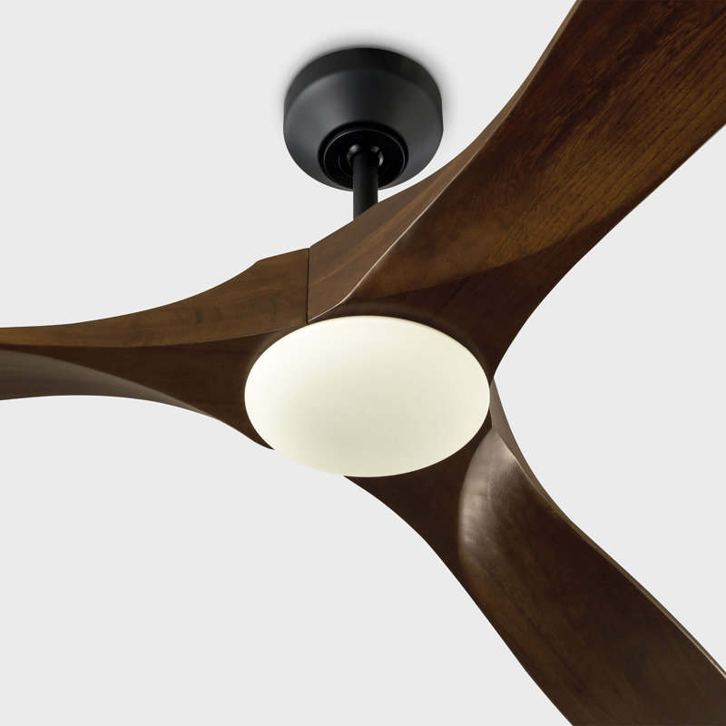 Ventilateur de plafond d'intérieur à DEL 70 Maverick avec tige filetée, pales et télécommande portable, Noyer foncé