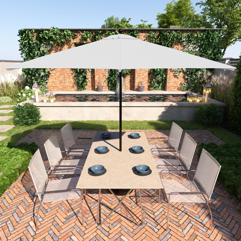 Parasol de patio commercial en bronze 11 pi, Blanc