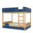 Car-shaped Queen Over Queen Bunk Bed With Trundle，wood Bunk Bed With Built-in Bookshelf And High Safety Guardrail, Stable Non-squeaking Bunk Bed Frame For Kids, Teens And Adults, Blue＆natural-1094728839-1094728844