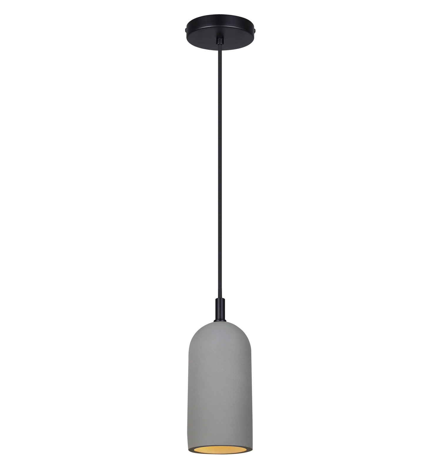 Kaylauni Single Light Concrete Pendant, Black/Gray