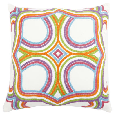 Embroidered Cotton Throw Pillow