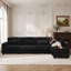 Canapé d'angle modulaire 124,5 po 5 pièces, canapé surdimensionné en velours côtelé avec pouf amovible, station de recharge, poches latérales et porte-gobelets-570661579
