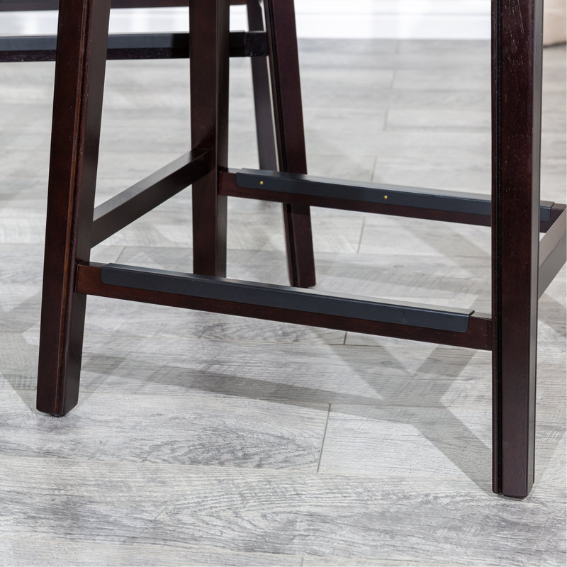 Tabouret de comptoir, siège en cuir, Espresso, Noir