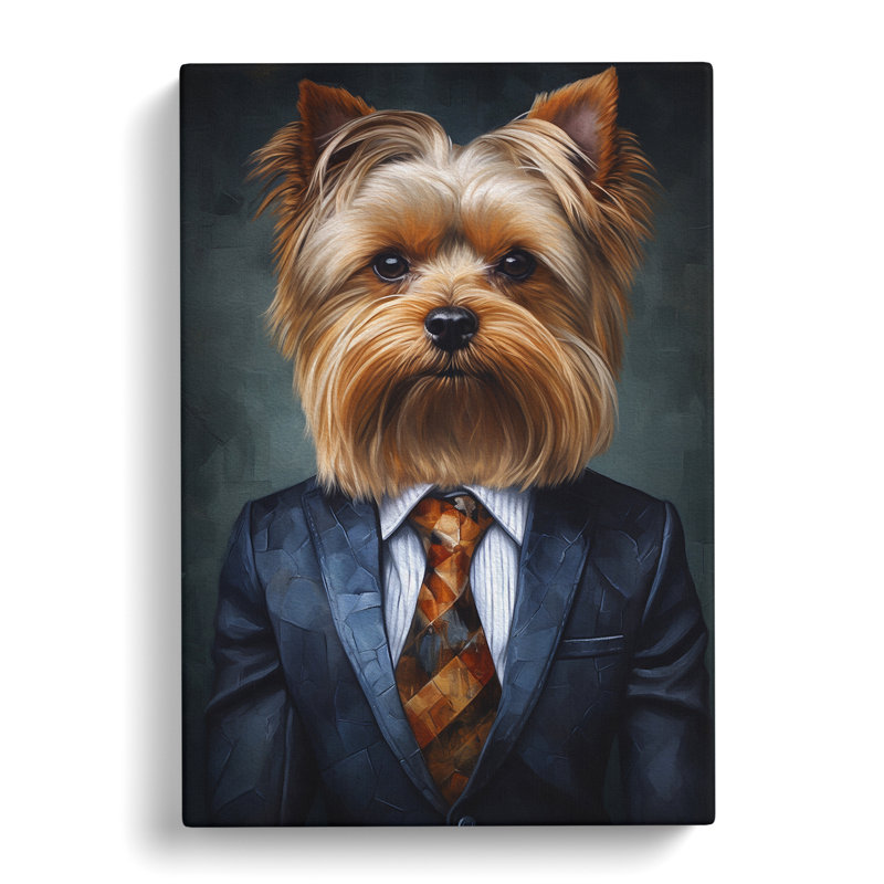 Yorkshire Terrier In A Suit No.2 - No Frame Print, 76cm H x 50cm W x 3cm D