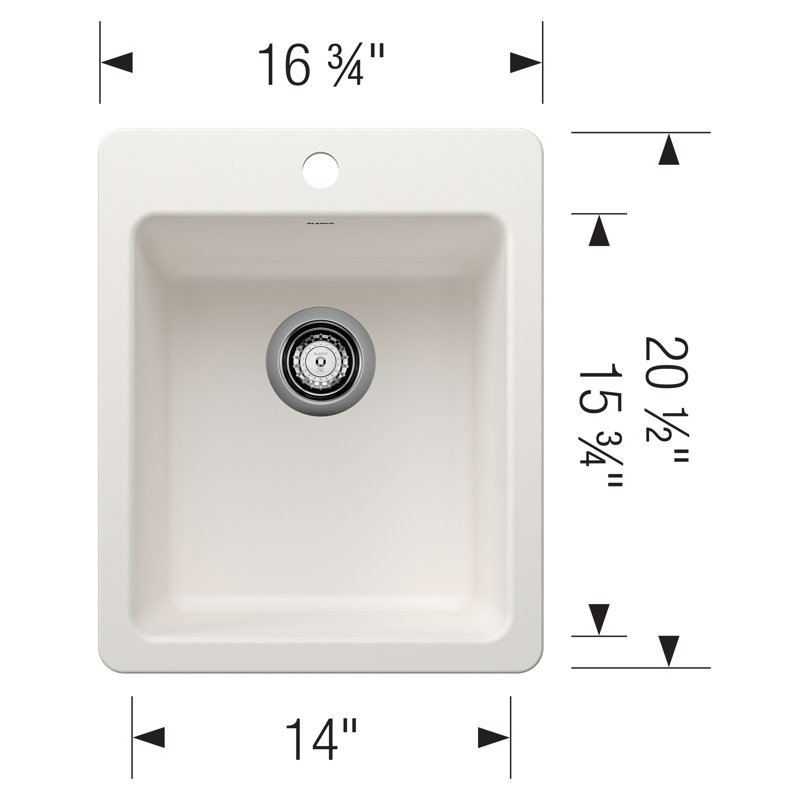 Évier de bar à double fixation 17 po LGREN SILGRANIT - Blanc, Blanc