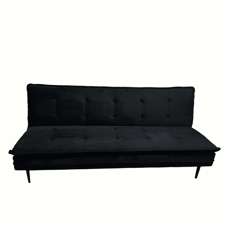 Canapé en velours de 76 po Gyuri, Velours noir