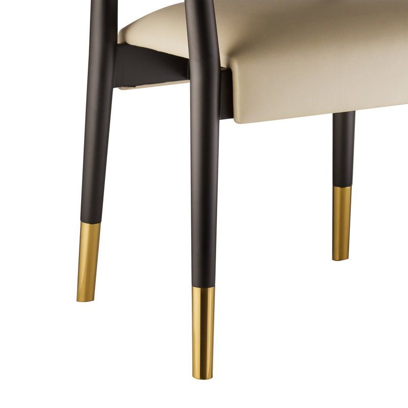 Upholstered Arm Chair, Matte Black