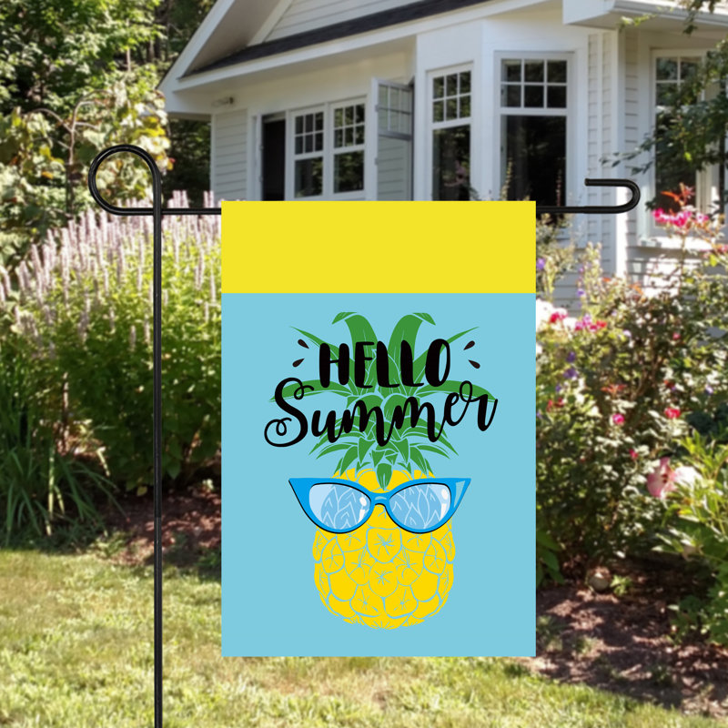 Drapeau de jardin 12,5 po x 18 po Hello Summer