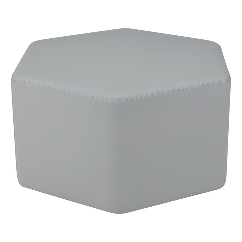 Pro Series Upholstered Hexagon Ottoman 18" Height, Grey