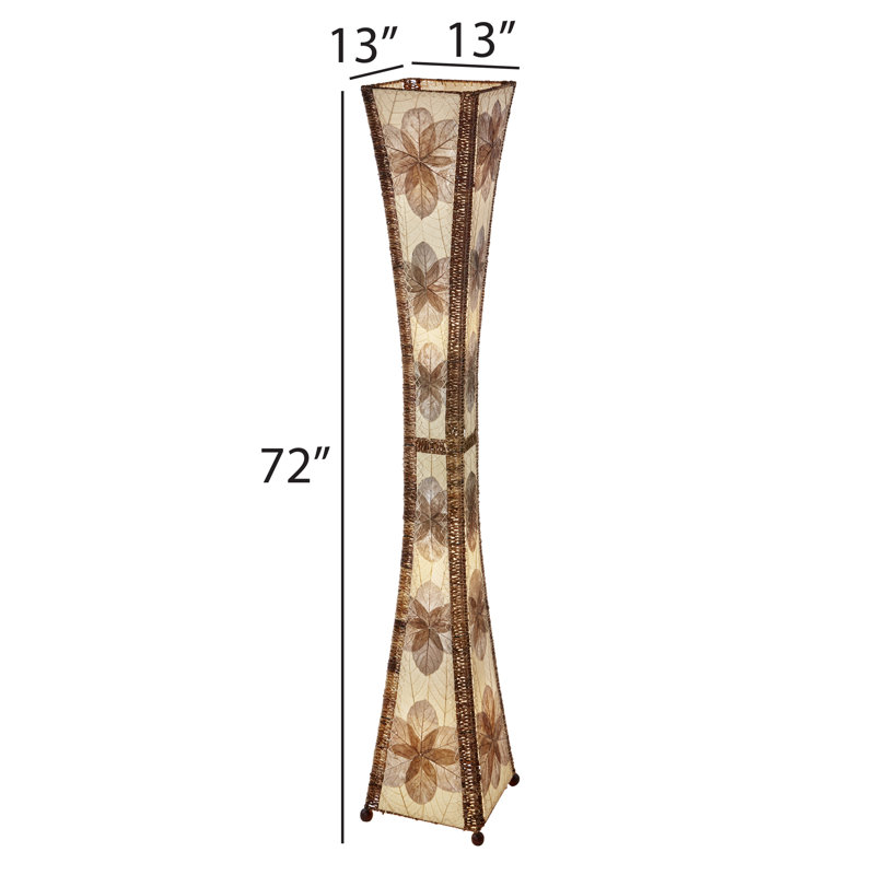 Quintan 72'' Black Column Floor Lamp, Natural