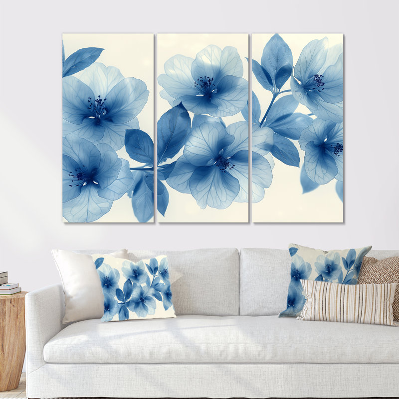 Gravois - ensemble de reproductions d'art sur fleurs de cerisier, Toile tendue, H 40 po x l 60 po x P 1 po