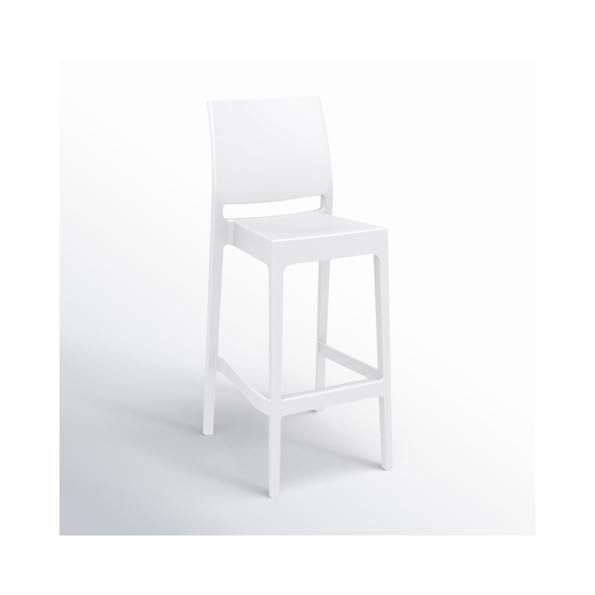 Adrienne Outdoor Bar Stool, 29.5", White