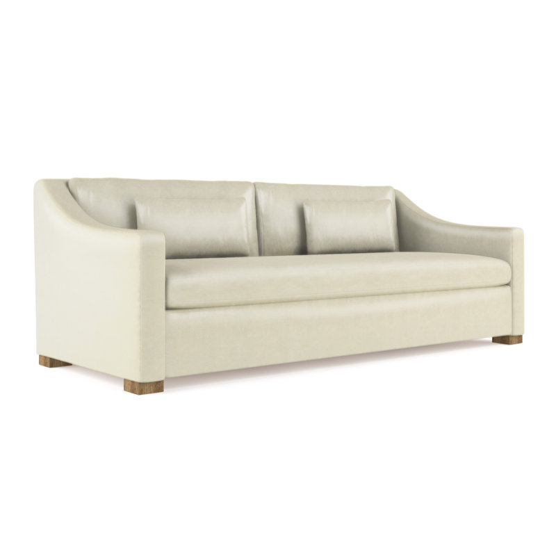 Canapé Crosby, Cuir rétro albâtre, H 32,5 po x l 84 po x P 43 po, Patiné