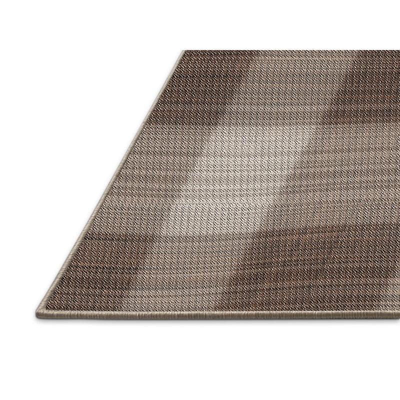 Tapis décoratif brun à carreaux plemons, Rectangle 5 pi x 8 pi