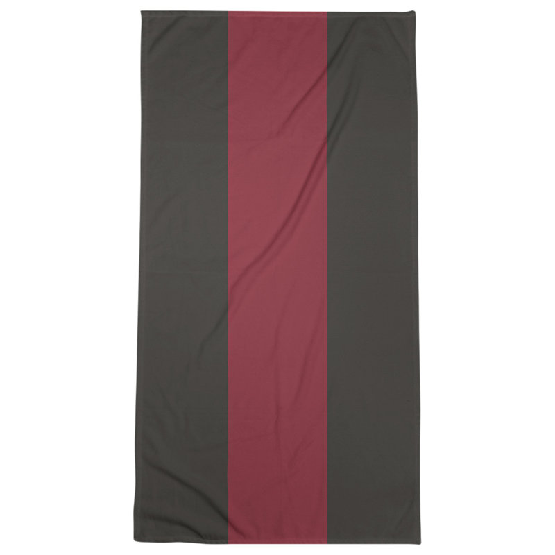 Lightweight Bath Towel, Black/Brick Red/Black, Poly/Cotton