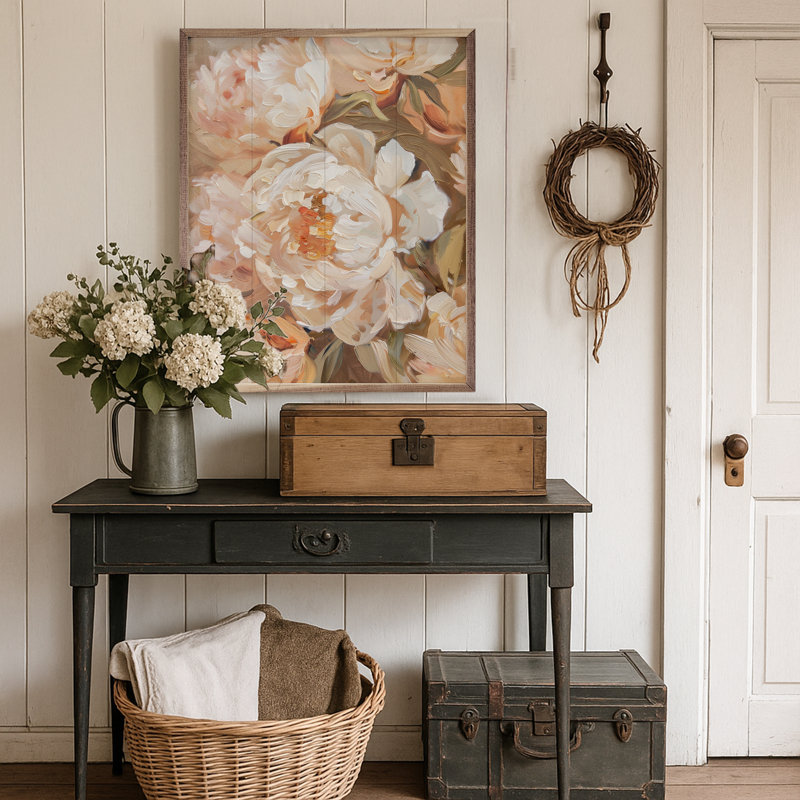 Pivoines Peachy par Arlington Prints, H 10 po x l 8 po