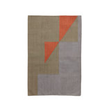 Geometric Flatweave Rectangle 6' x 9' Cotton Area Rug in Brown/Gray