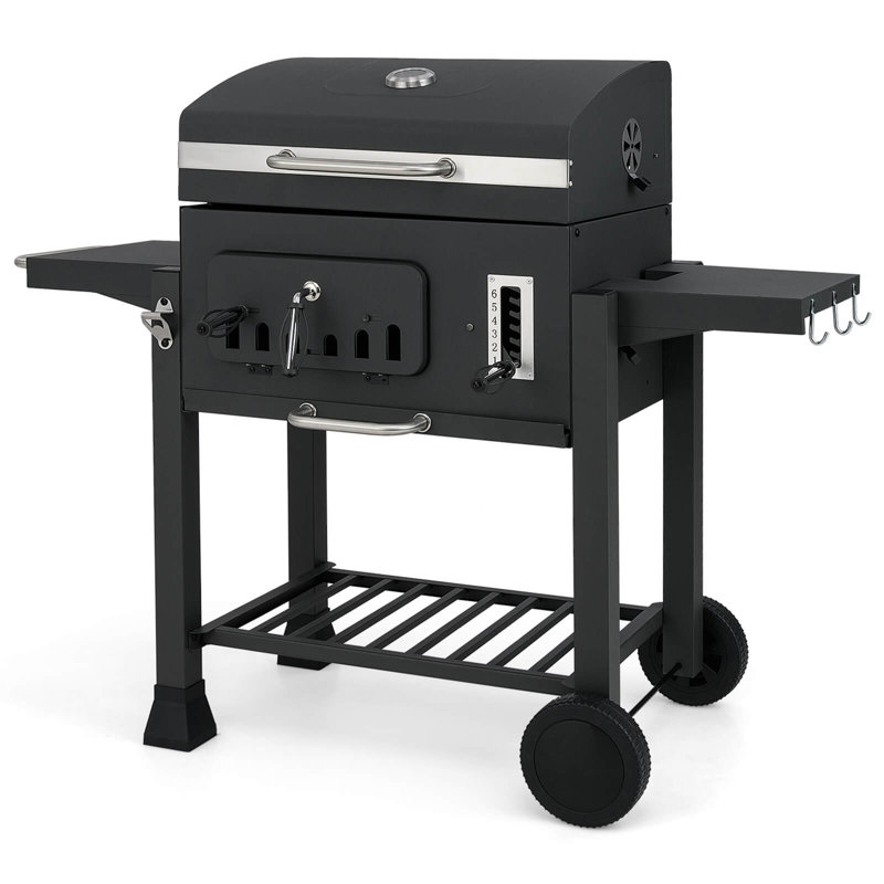Barbecue au charbon en baril avec 2 tables d'appoint pliantes 24 pouces