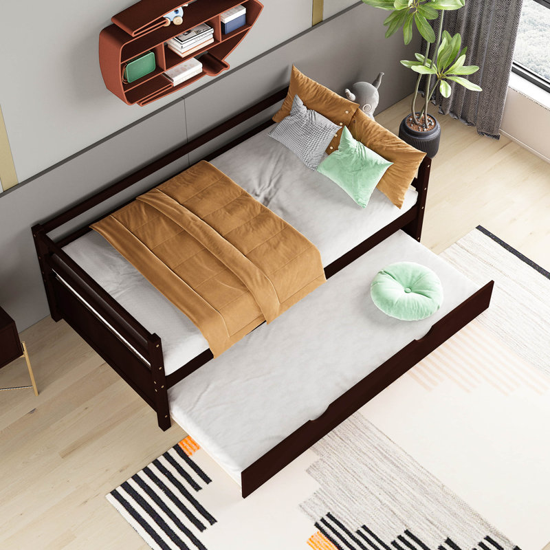 Twin Platform Bed With Trundle, Espresso