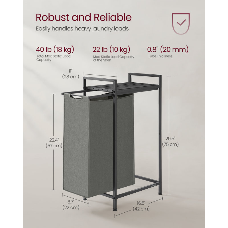 Laundry Hamper, Slate Grey/Charcoal Grey