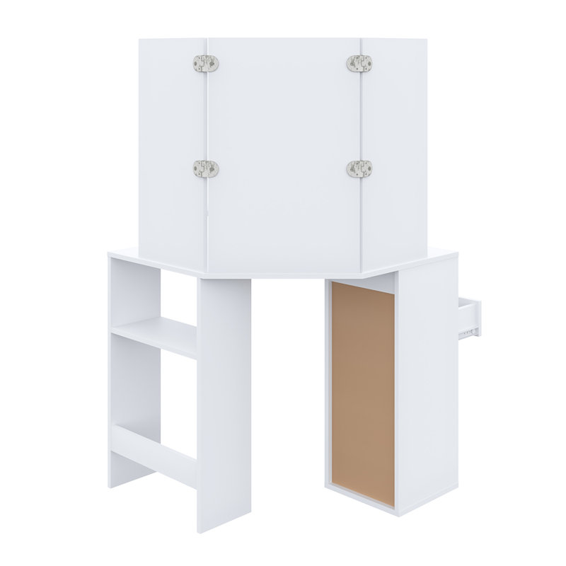 Sandell Dressing Table with Mirror, White