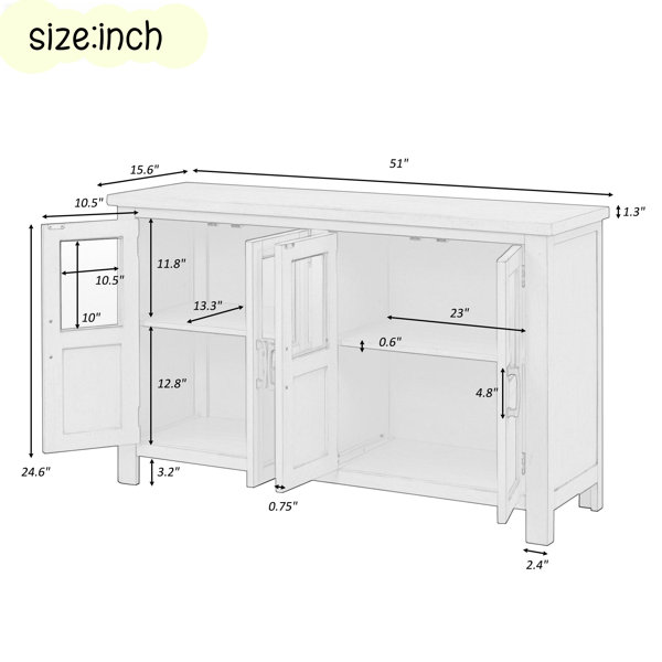 CHAMBER High deconstructed sideboard with 4 doors 