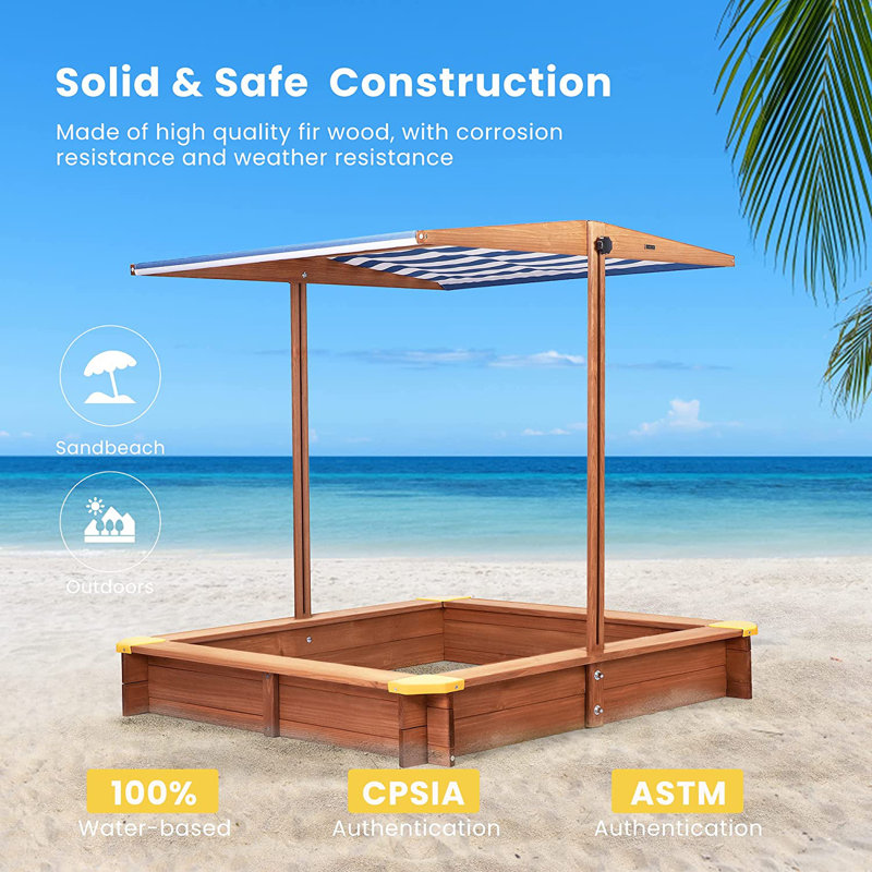 VIVOHOME x Solid Wood Sandbox with Cover