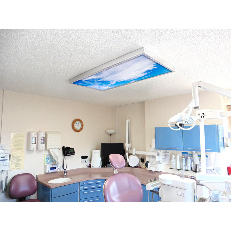 Couvre-lampes fluorescents Cloud Classroom pour plafonniers - pour luminaire 2 x 4 - par Octo Lights