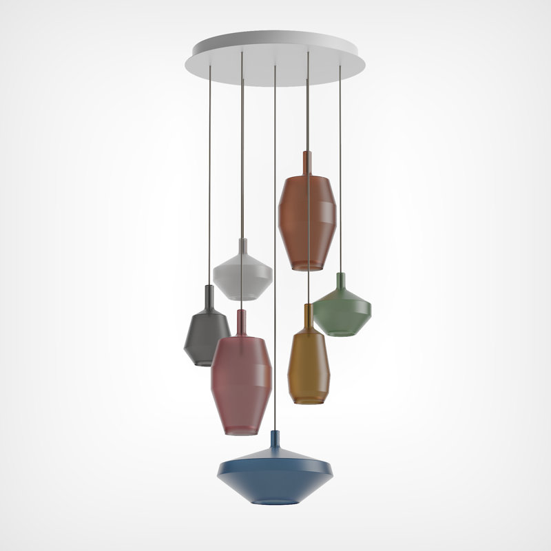 Mom Round Chandelier Pendants, Mixed Color, 7 Lights