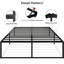 Structure de lit simple en métal de 16 pouces de taille simple TG, plateforme grand lit robuste, pas de sommier tapissier, bruit, fondation, rangement sous le lit pour lit de chambre à coucher,