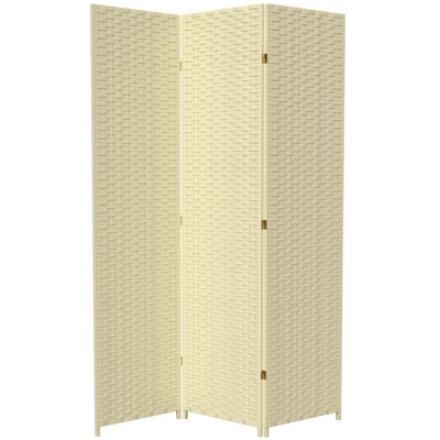 Amitis 7 Ft. Tall Woven Fiber Folding Room Divider by Bayou Breeze