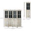Cloison de séparation de 5,6 pi de hauteur, 4 panneaux de style avec planches noires, bois portatif pour bureau d'intimité avec écrans de bonheur