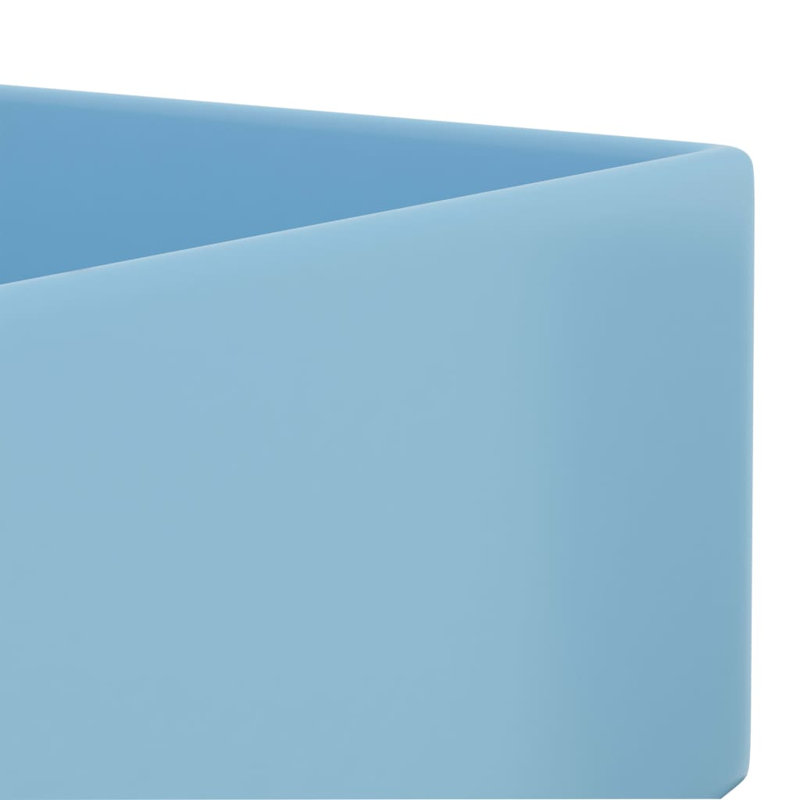 vidaXL Bathroom Sink with Overflow Ceramic, Light Blue
